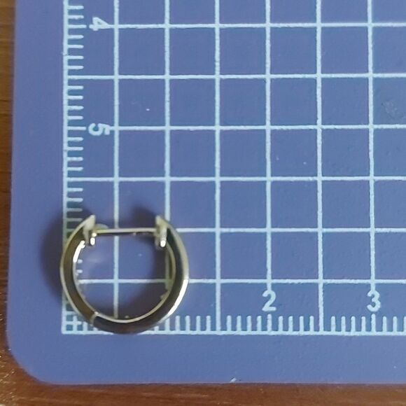 Gold Plated 925 Sterling Silver Huggies Earrings - Picture 9 of 9